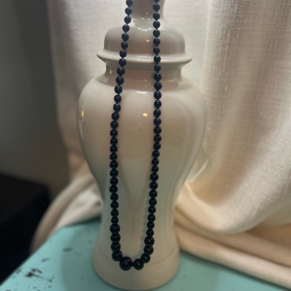 Classic Black onyx Beaded Necklace - Elegant Women’s Jewelry